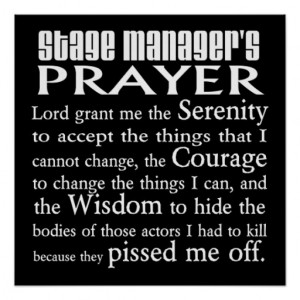 Stage Manager's Prayer Poster