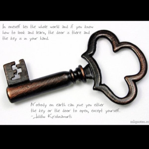 You hold the key. *kls