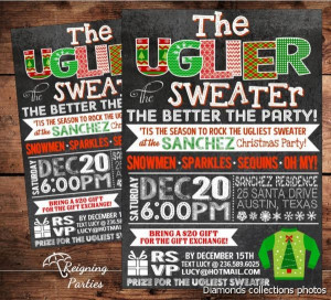 Ugly Christmas Sweater Band Invitations Templates Unconditional ...