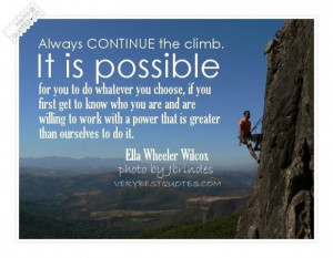 Always continue the climb quote
