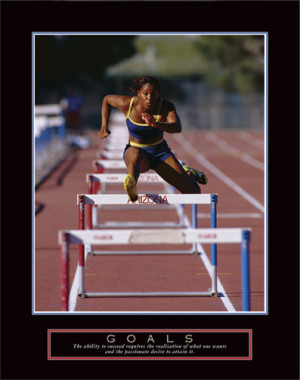 GOALS Woman Hurdler Track and Field Running Poster - Front Line Art ...