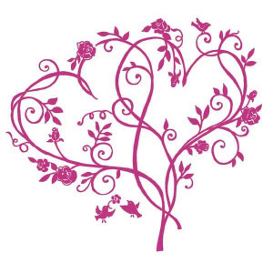Main / 8988 - Rose Intertwined Hearts Rubber Stamp - Sku: G450