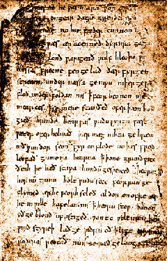 Part of the original manuscript of Beowulf
