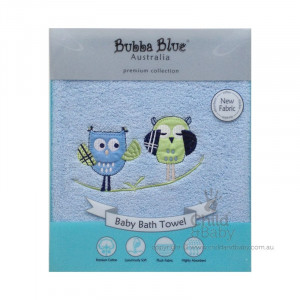 Bubba Blue Baby Bath Towel - Boy Baby Owl
