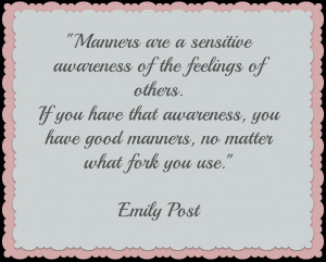 Don't Forget To Bring Your Manners