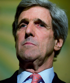 Senator John Kerry pauses while speaking on Capitol Hill May 20, 2008 ...