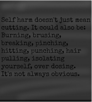 ... sad self harm cut cutting burning hair pulling overdose bruising
