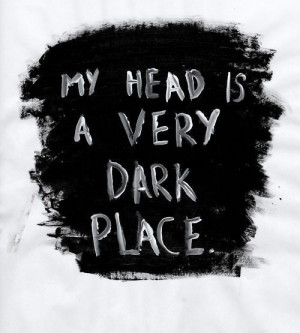 dark, depression, head, text