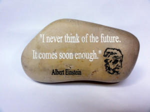 Engraved Beach Stone Sea rock gift Israel, Albert Einstein Quote