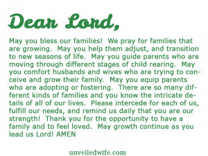 Good Night Family Prayer Prayer: growing families