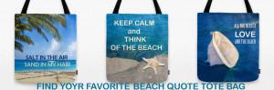 my beach bag with embroidered quote