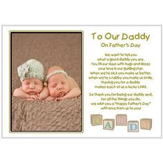 Fathers Day Gift from daughters and sons - Daddy poem from 2 or more ...
