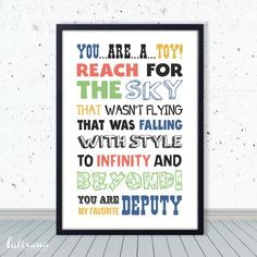 Disney Toy Story Quote Art Print Printable poster by lulirana, $5.00