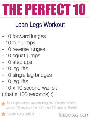 Reader FitFabCities has a 100-rep leg workout for you to do at home ...