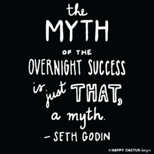 ... Hand Lettering — The Myth of Overnight Success Quote by Seth Godin