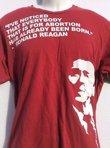 Pro-Life-Anti-Abortion-red-T-shirt-Ladies-size-L-large-Ronald-Reagan ...