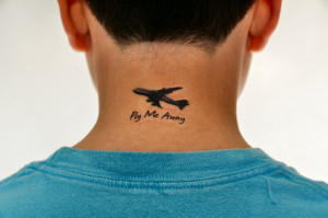 Fly Me Away Temporary Tattoo, Plane Tattoo, Airplane Temporary Tattoo ...