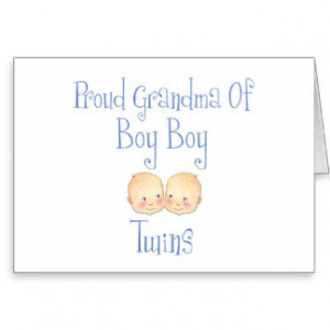 Proud Grandma of Boy Twins Greeting Cards