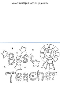 Best Teacher Card Colouring Sheet – Teacher Appreciation Day