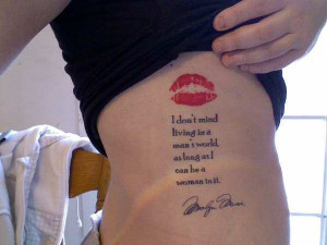 tattoo quote from Marilyn Monroe is a peaceful statement of femininity ...