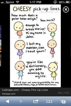 Cute pick up lines More