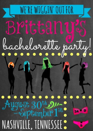 Custom Neon Wigging Out Themed Bachelorette Party by OohLaLlew, $36.00