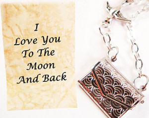 Necklace, Enve lope Locket Necklace, Girlfriend Necklace, LOVE QUOTES ...