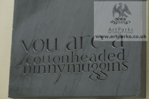 ... Quote from Elf (Carved Slate Fun Quote sculpture)' - Artwork View 2