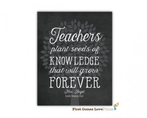 Gift - Chalkboard Style Print - Teachers Plant Seeds of Knowledge ...