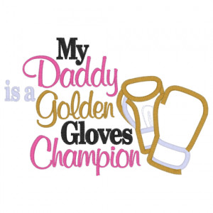 Boxing (12) Daddy Boxing Glove Applique 5x7