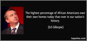 The highest percentage of African Americans own their own homes today ...