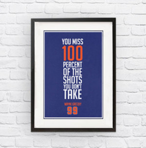 Wayne Gretzky #99 Edmonton Oilers Inspirational Shots Quote Poster ...