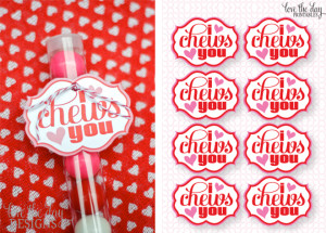 Chews You DIY Valentine Tag by Love The Day
