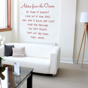 home quotes advice from the ocean quote inspirational wall decals