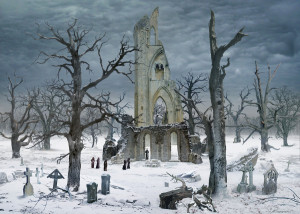 Caspar David Friedrich Cloister Cemetery In The Snow