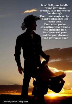 Does this inspire you to keep your saddle?