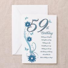 59th birthday in teal Greeting Card for