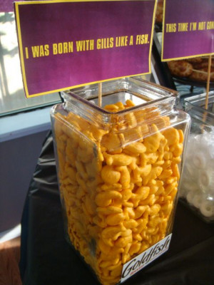 Pitch Perfect quotes for the party food...Goldfish for 