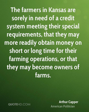 The farmers in Kansas are sorely in need of a credit system meeting ...