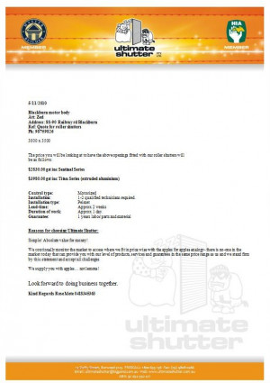 Service Quotation Format Sample Picture