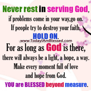 Never Rest in Serving God