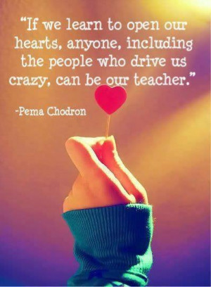 ... the people who drive us crazy, can be our teacher. ~Pena Chodron