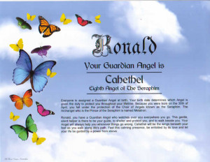 My Guardian Angel personalized certificate. Everyone is assigned a ...