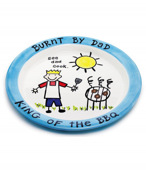Bbq Platter Funny Clever Burnt Dad Barbecue Plate For