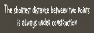 Stencil, funny driving travel construction quote humor 15 x 4.5 inches