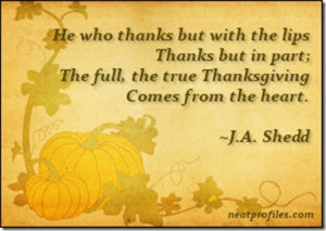 Thanksgiving is nothing if not a glad and reverent lifting of the ...