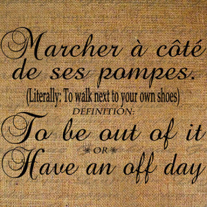 French Funny Quote Definition To Be Out of It Shoes Digital Image ...