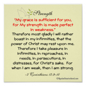 Strenth Bible Quote Agrainofmustardseed.com Posters