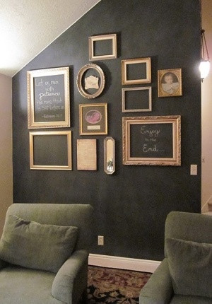 Chalkboard Wall + Quotes in Frames