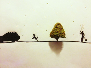 Christmas drawing art santa weed marijuana smoke cannabis pot 420 high ...